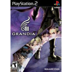 PlayStation 2 game case for 'Grandia III' with character images and branding.