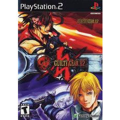 GUILTY GEAR XX box art for PlayStation 2 with two characters on a colorful background.