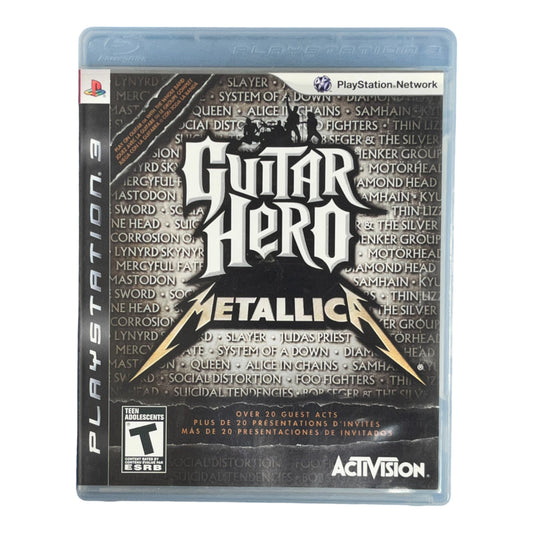 Guitar Hero Metallica game case for PlayStation 3 on a white background
