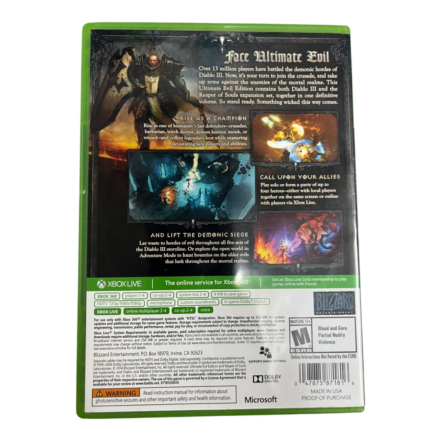 Diablo III: Reaper Of Souls [Ultimate Evil Edition] (Xbox 360)