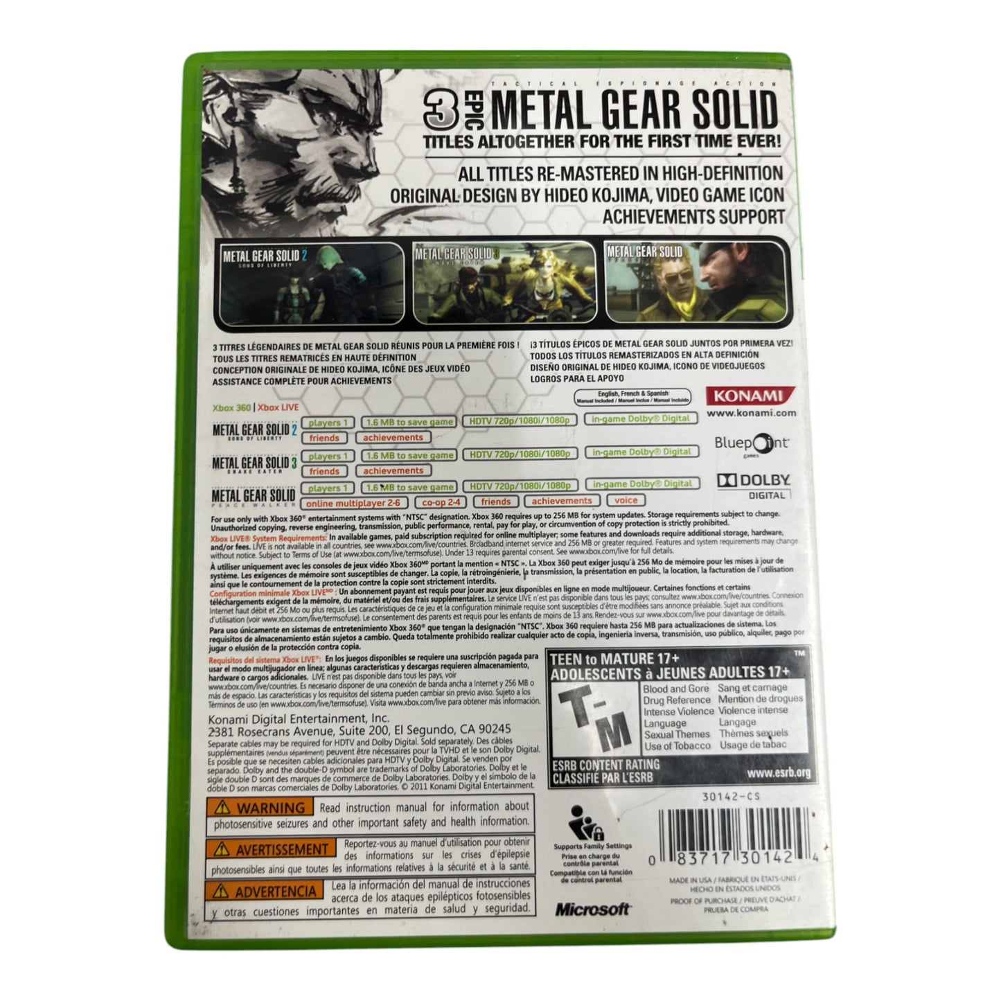 Metal Gear Solid: HD Collection (Xbox 360)