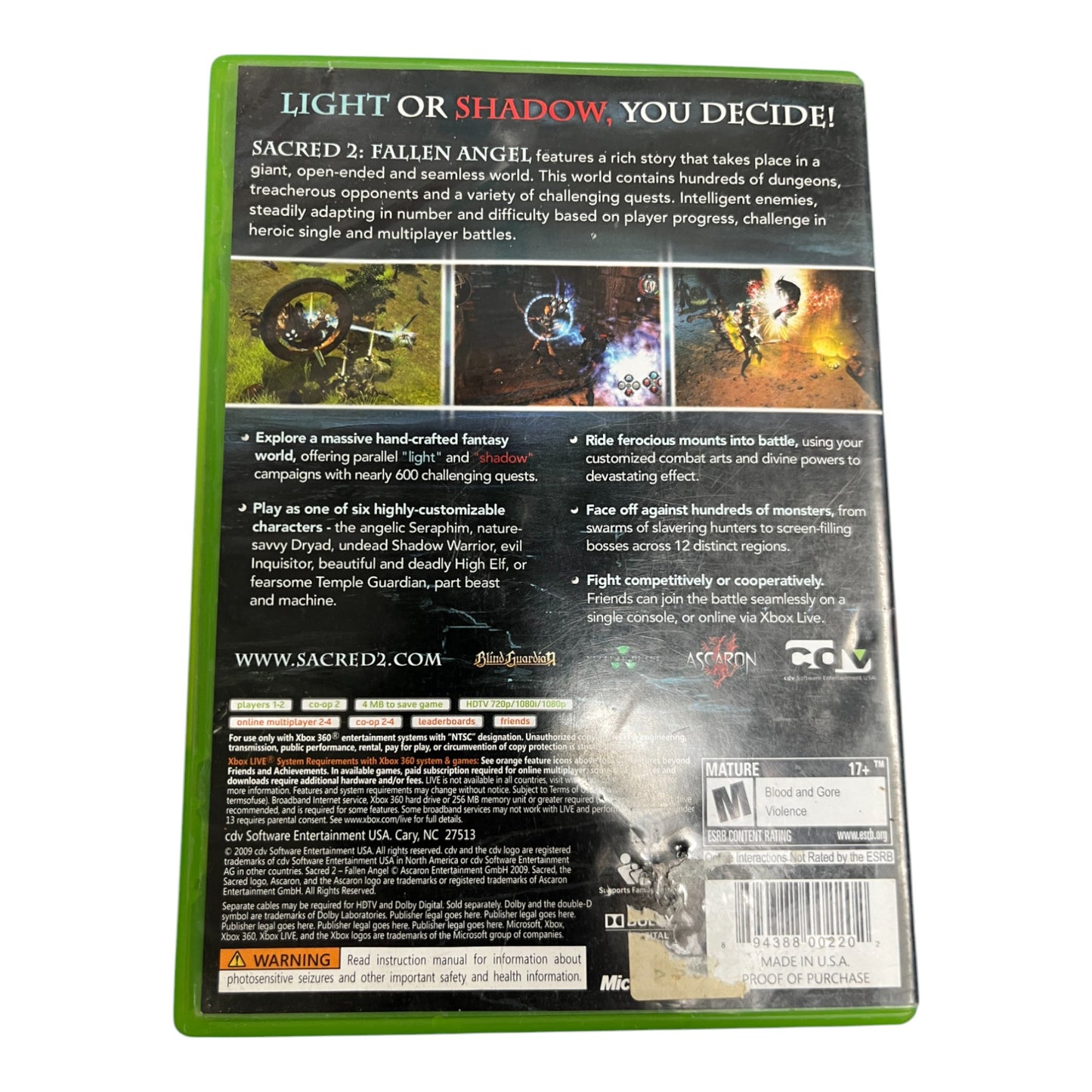 Fallen Angel: Sacred 2 (Xbox 360)