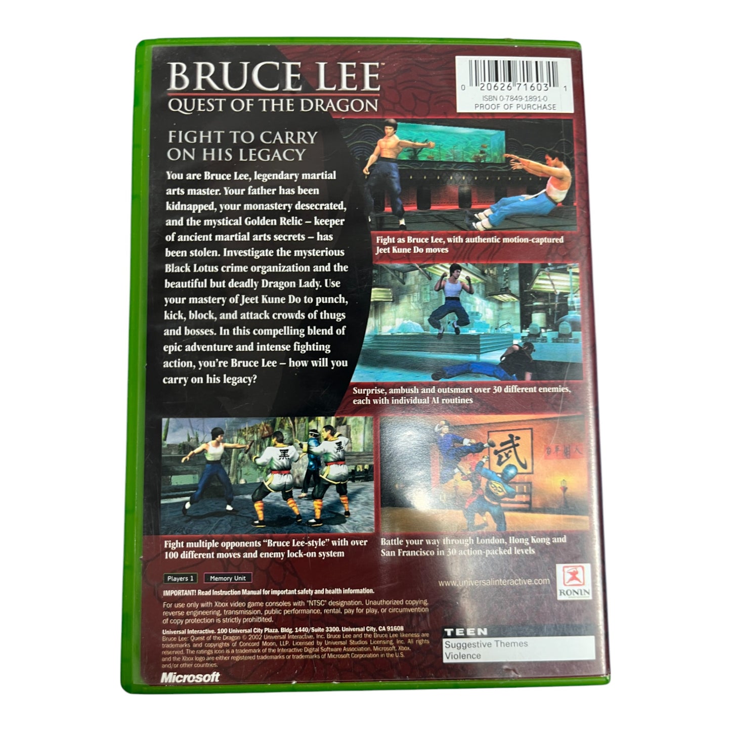 Bruce Lee: Quest of the Dragon (Xbox)