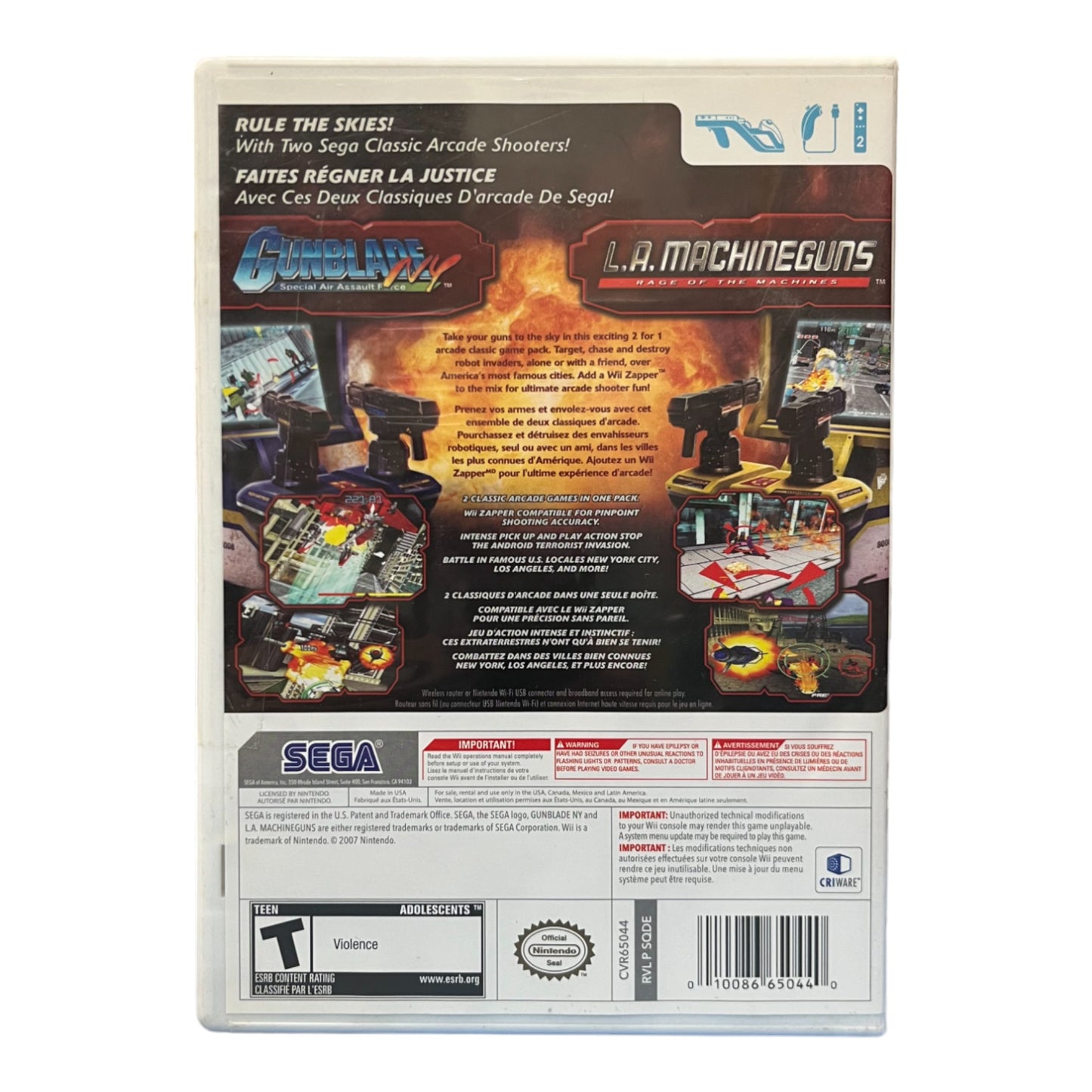 Gunblade NY & LA Machineguns Arcade Hits Pack (Wii)