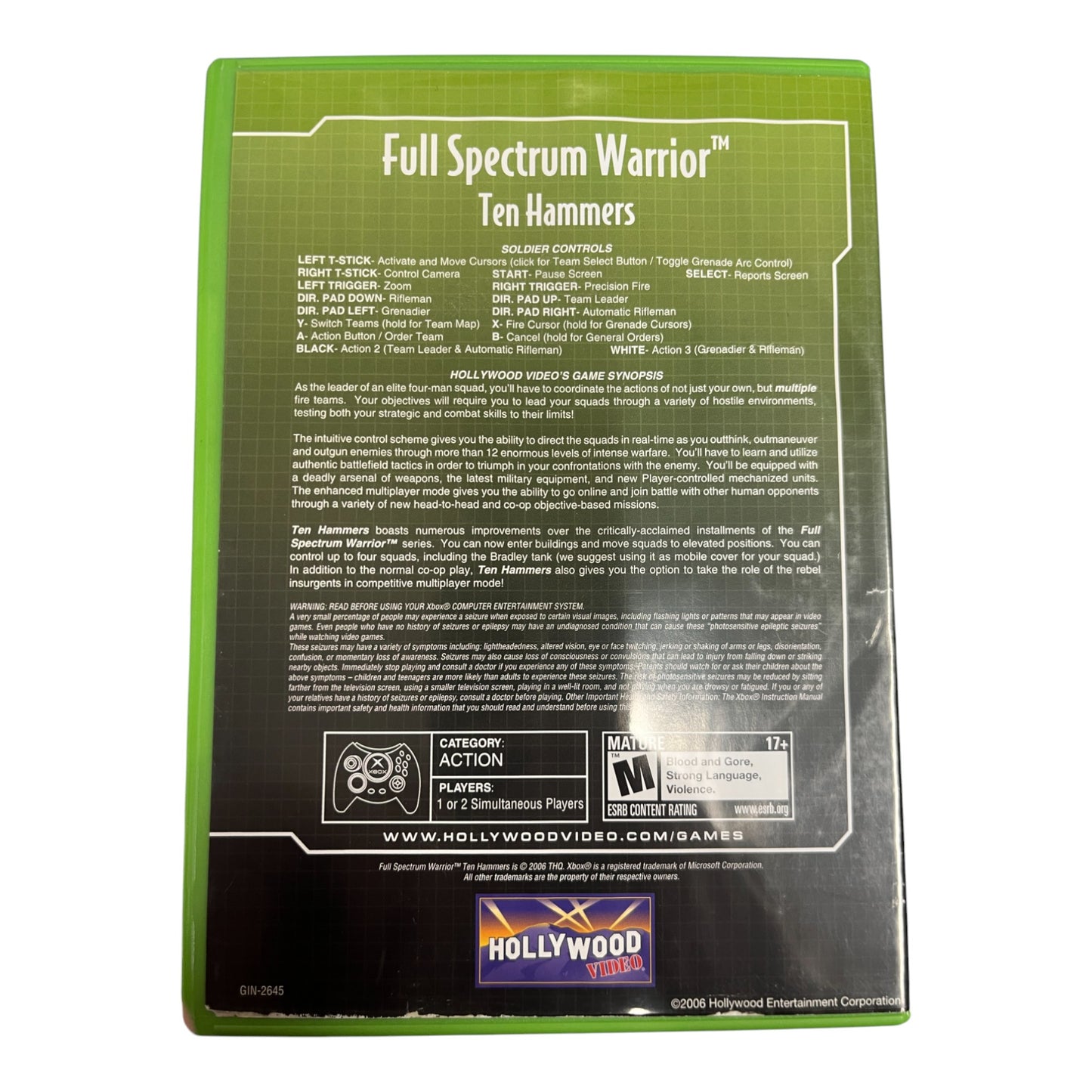 Full Spectrum Warrior: Ten Hammers (Xbox)