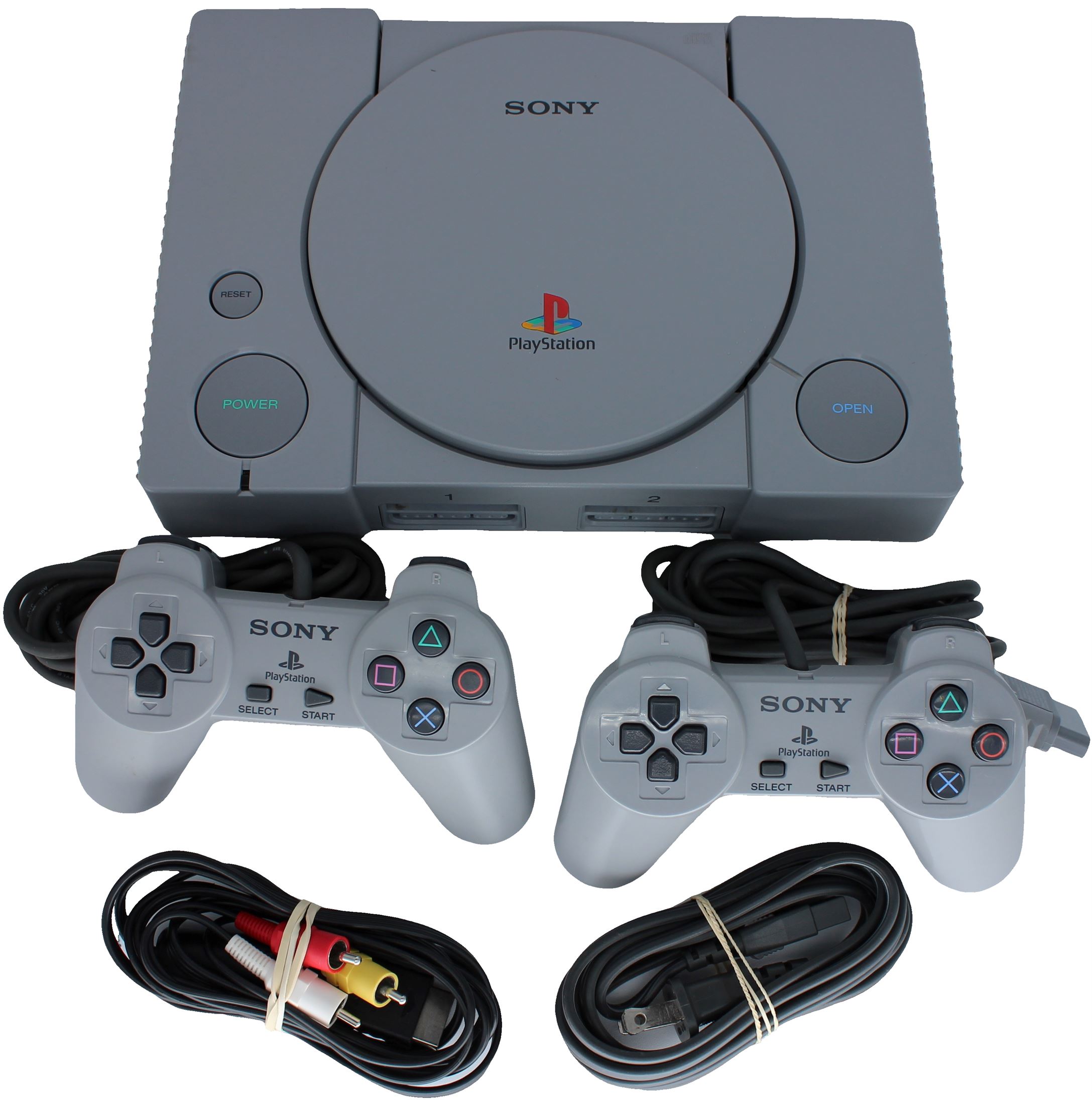 Sony 2024 Playstation 1 Console 1 Remotes 4 Games