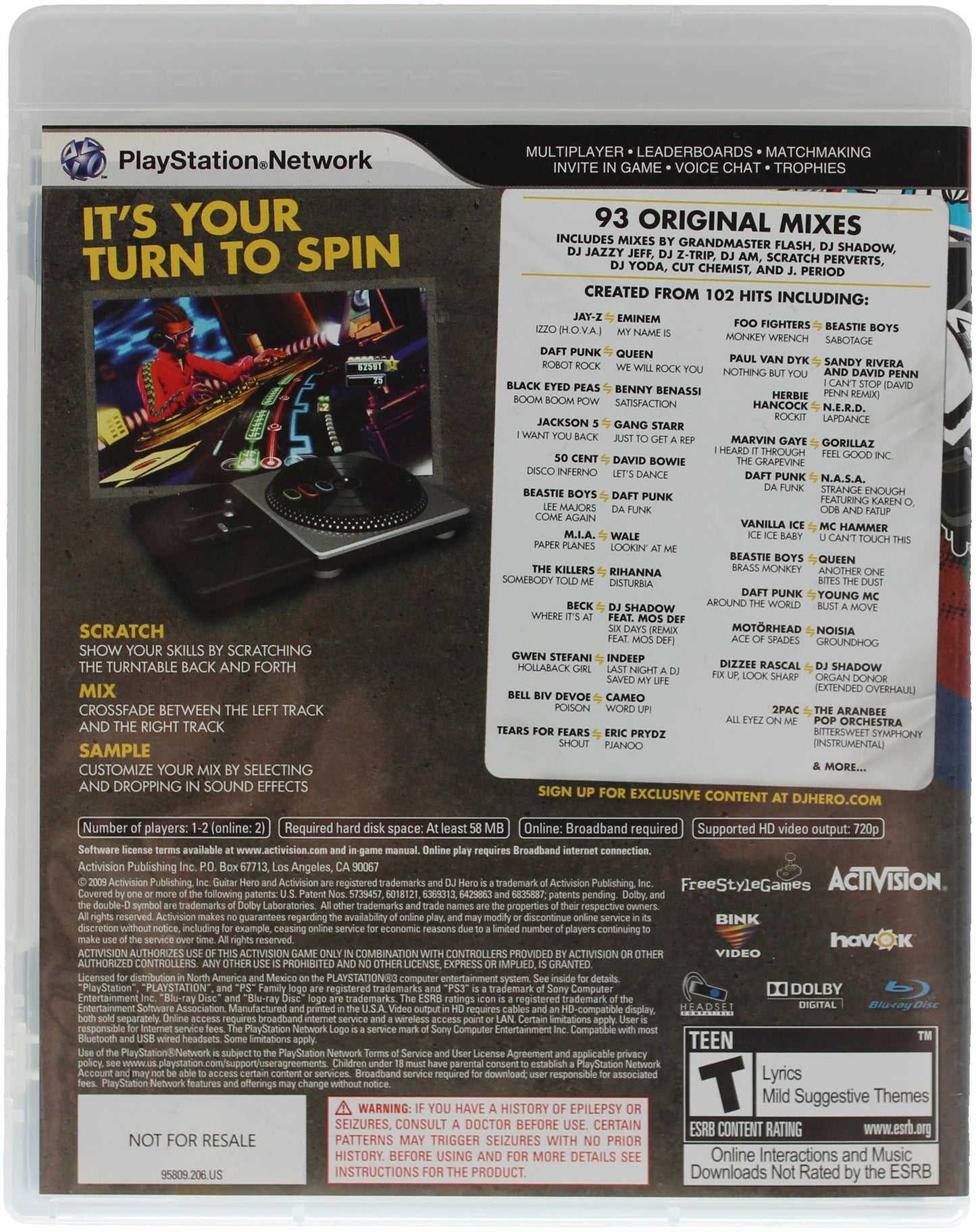 DJ Hero [Not For Resale] (PS3)