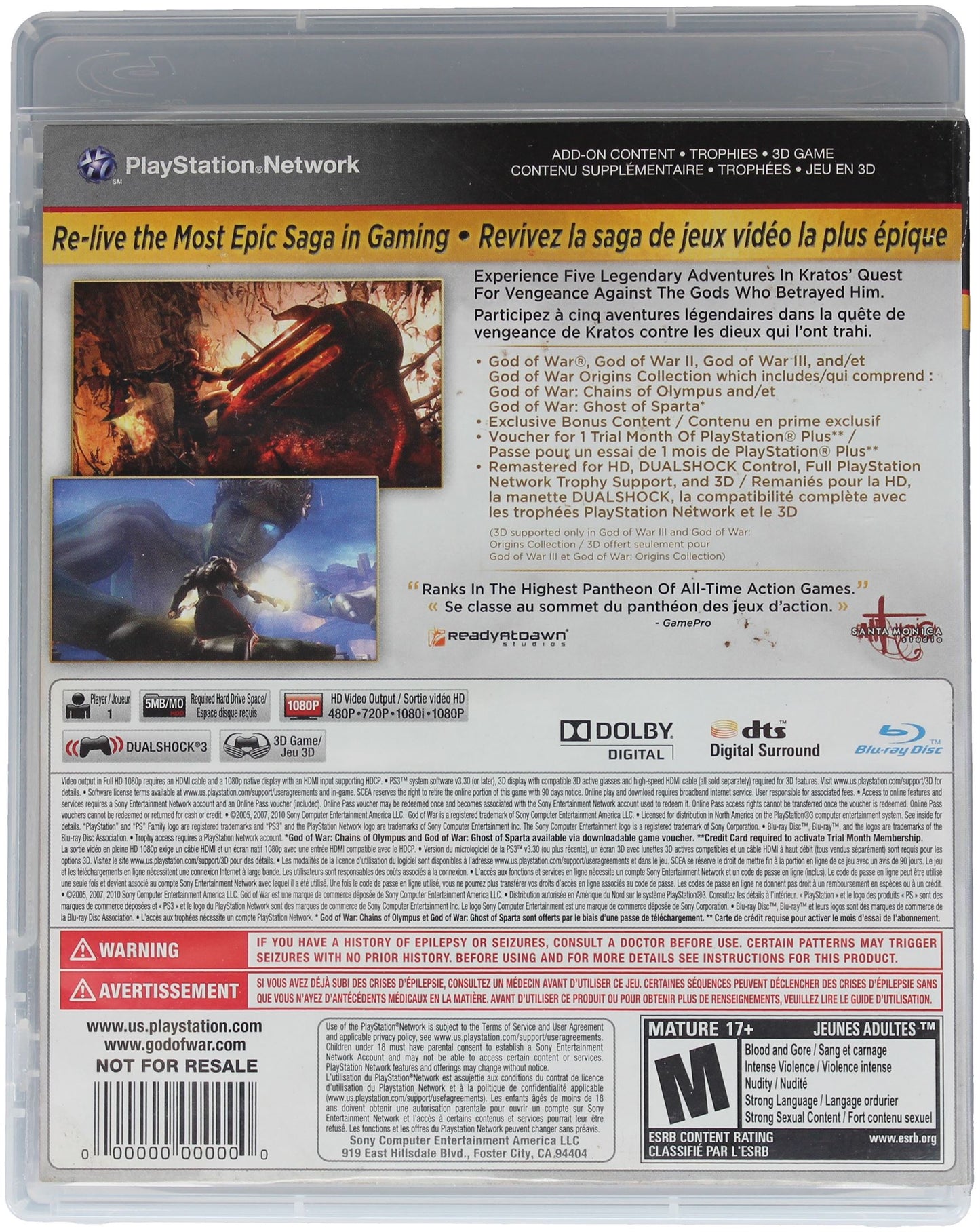 God Of War: Saga [Collection] [Not For Resale]