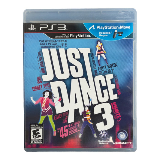 Just Dance 3 game cover for PS3 on a white background