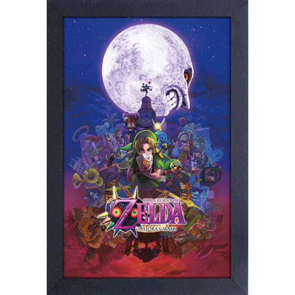 The Legend Of Zelda: Majora’s Mask 3DS Game Cover Art 11″X17″ Framed Print