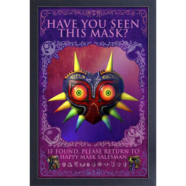 LOZ Majora’s Mask Have You Seen This Mask? 11″X17″ Framed Print