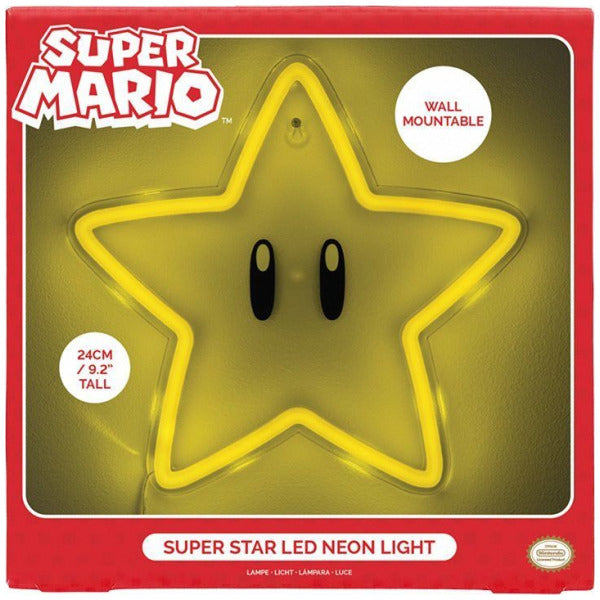 Super Mario Bros Super Star 10″ Wall Mountable LED Neon Light