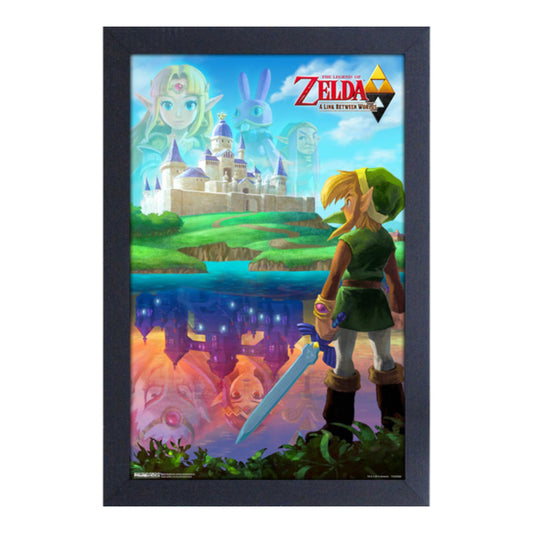 Legend of Zelda: A Link Between Worlds Link & Hyrule Castle 11″X17″ Framed Print