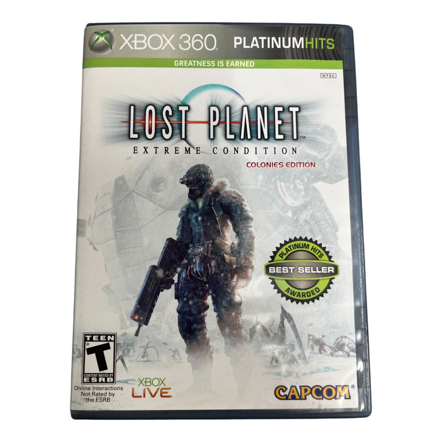 Lost Planet Extreme Condition game case for Xbox 360 on a white background