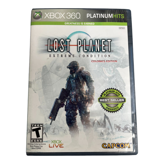 Lost Planet Extreme Condition game case for Xbox 360 on a white background