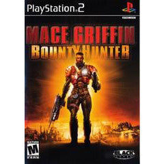 Game cover for 'Mace Griffin Bounty Hunter' on PlayStation 2 with a character holding a weapon.