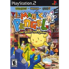Video game case for 'Pangels: The Quest for Color' on PlayStation 2 with colorful graphics and characters.