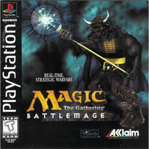 PlayStation game cover for 'Magic: The Gathering Battlemage' featuring a fantasy character.