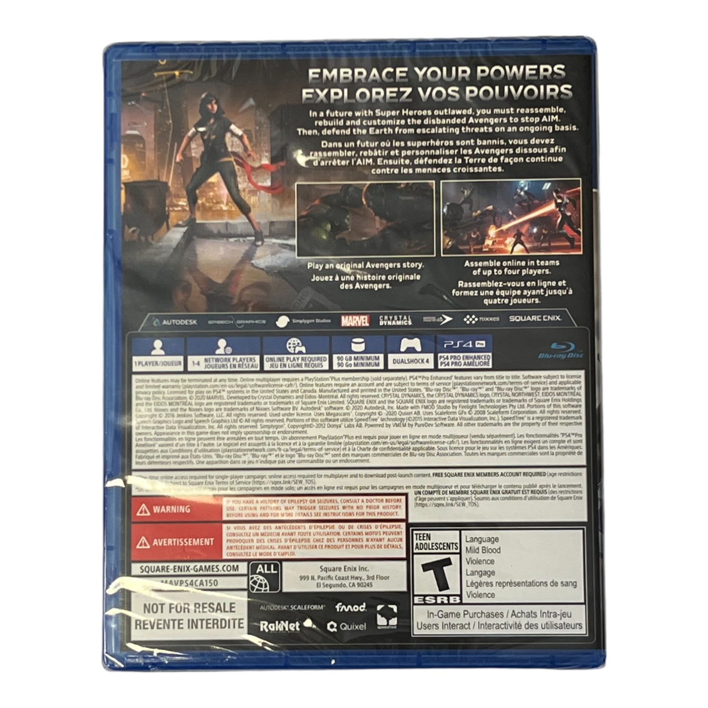 Marvel Avengers (PS4) [Not For Resale] - New & Sealed