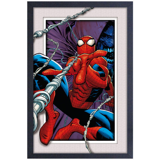 Marvel Spider-Man Swinging 11″x17″ Faux Matte Framed Print (Glass)