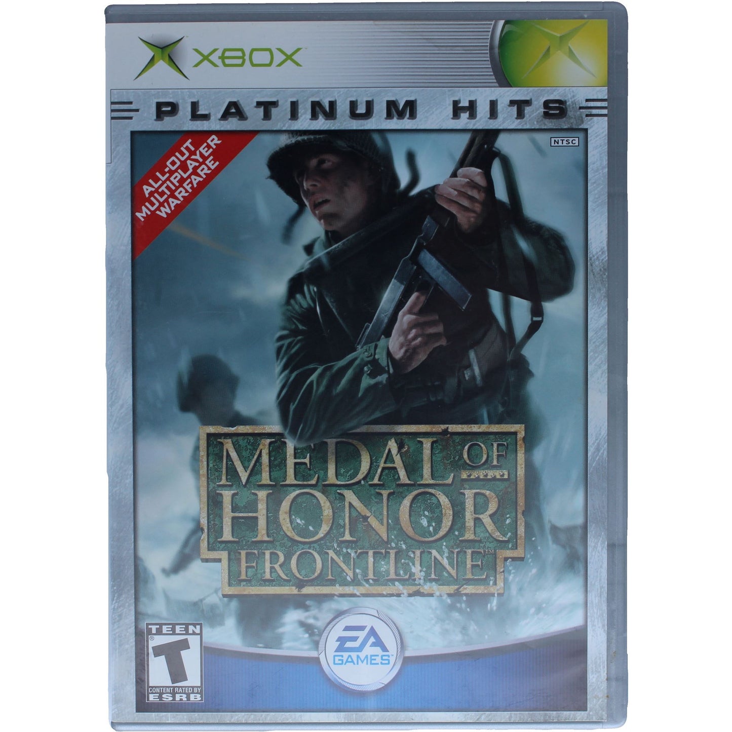 Xbox game case for 'Medal of Honor Frontline' with a soldier holding a rifle on the cover.