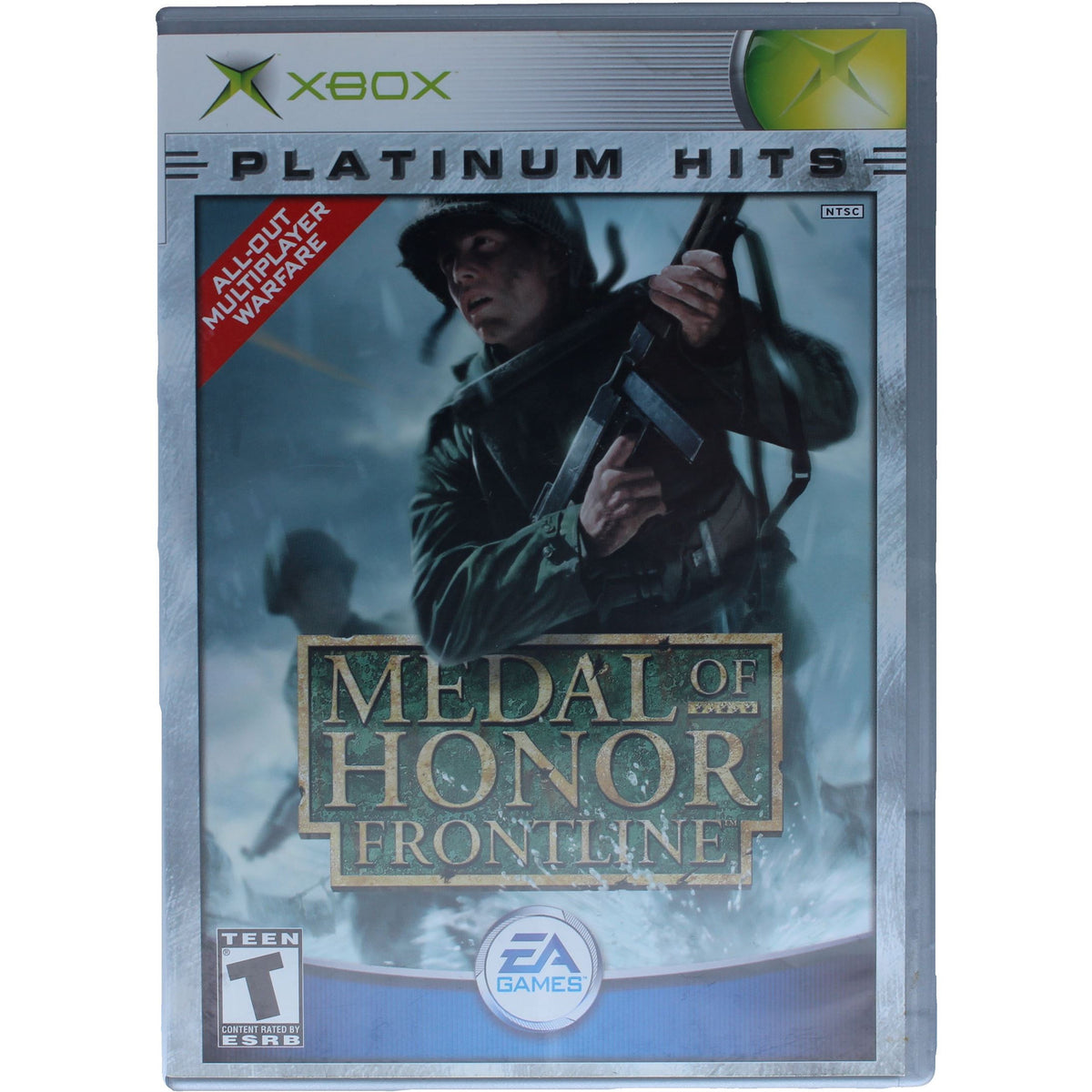 Xbox game case for 'Medal of Honor Frontline' with a soldier holding a rifle on the cover.