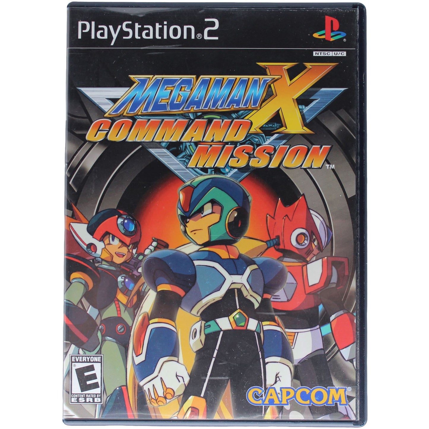 PlayStation 2 game case for 'Mega Man X Command Mission' with characters on a black background.