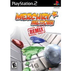 PlayStation 2 game cover for 'Mercury Meltdown Remix' with colorful design elements.