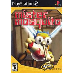 Game case for 'Mister Mosquito' on PlayStation 2 with cartoon mosquito character.
