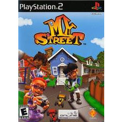 PlayStation 2 game cover for 'My Street' with characters and houses on a colorful background.
