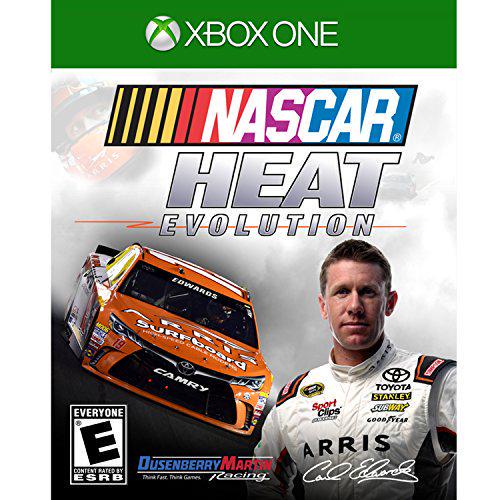 NASCAR Heat Evolution game box for Xbox One with a driver and car on the cover.