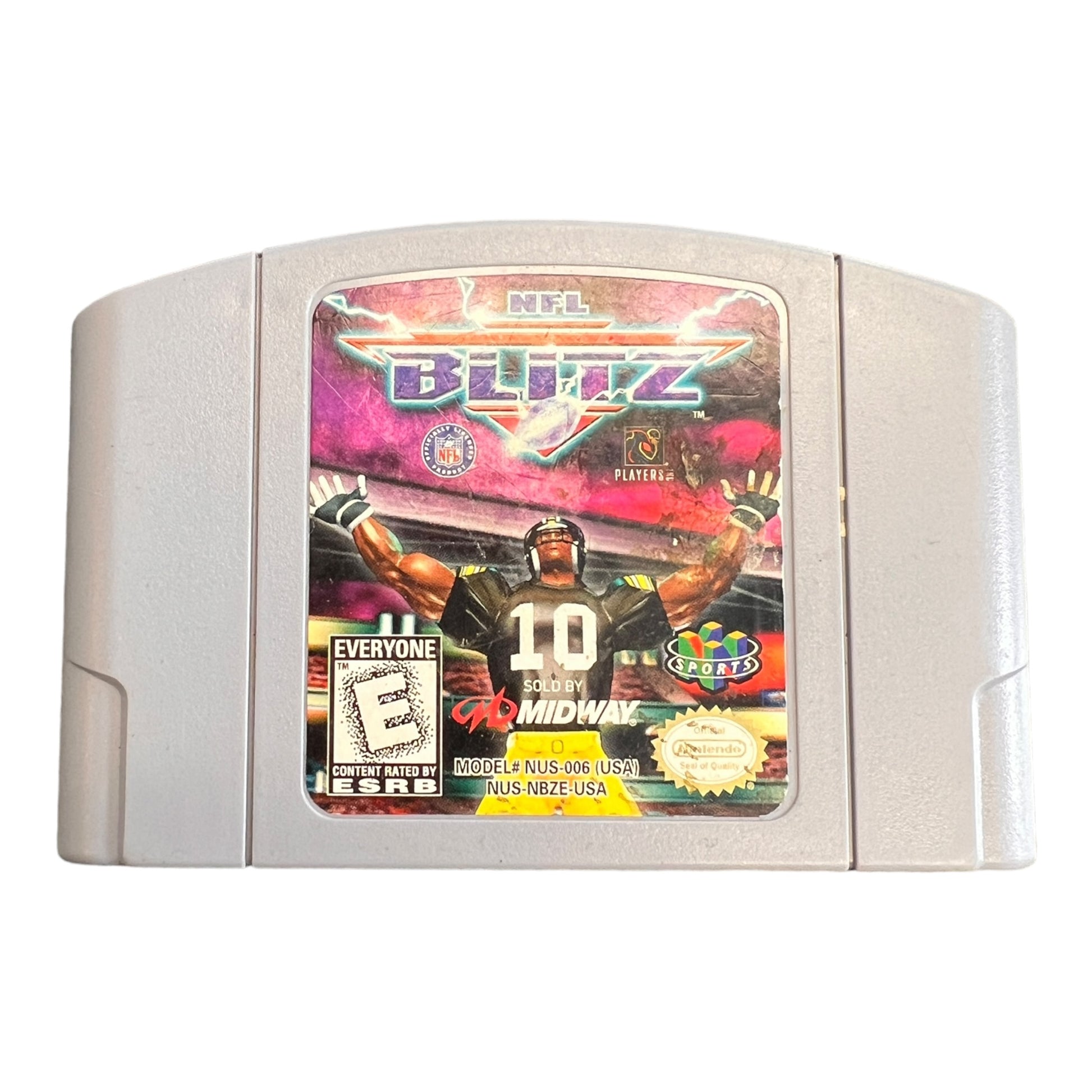 N64 game cartridge for 'NFL Blitz' on a white background