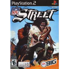 PlayStation 2 game cover for 'NFL Street' featuring two characters on a city street.