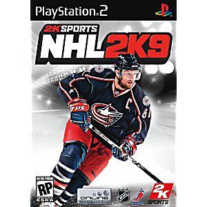 PlayStation 2 game cover for NHL 2K9 featuring a hockey player.