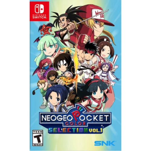 Neogeo Pocket Color Selection Vol. 1 packaging with characters and logos on a blue background