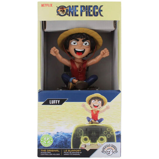 Luffy figurine from One Piece in packaging with Netflix logo