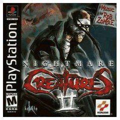 PlayStation game case titled 'Nightmare Creatures' with a dark cover featuring a character.