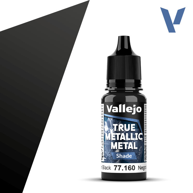 Vallejo - True Metallic Metal: Single Bottles – Obsidian Black System 18ml