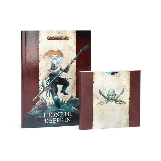 Book with a fantasy character illustration on the cover, featuring the title 'Idoneth Deepkin'.
