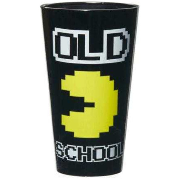 Black tumbler with pixelated design and text on a white background