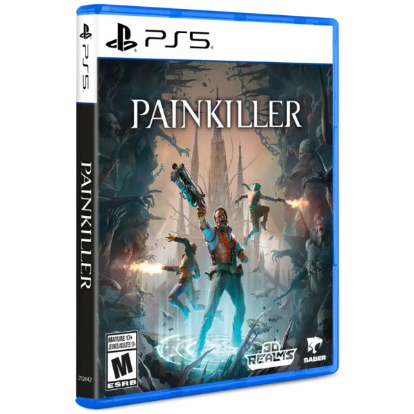 Game box for 'Painkiller' on PS5 with action-packed cover art.
