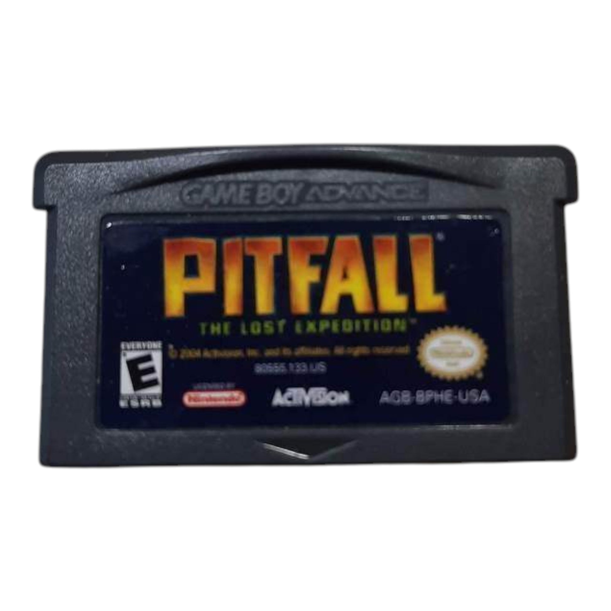 Pitfall game cartridge for Game Boy Advance on a white background