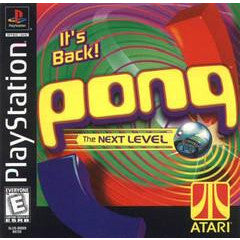 PlayStation game cover for 'Pong: The Next Level' featuring Atari branding.