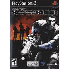 PlayStation 2 game case for 'Project Snowblind' with a soldier holding a gun on a white background.