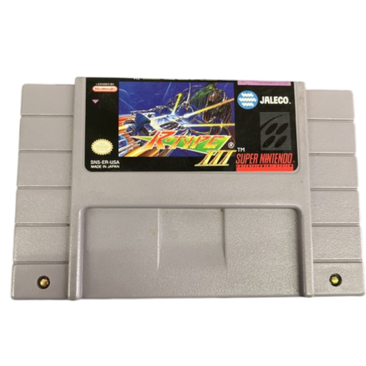 Super Nintendo Entertainment System game cartridge with a colorful label on a white background