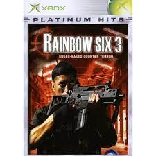 Xbox game case for 'Rainbow Six 3' with a soldier holding a rifle on the cover.