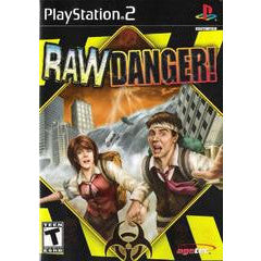 Game case for 'Raw Danger!' on PlayStation 2 with two characters and a mountainous background.