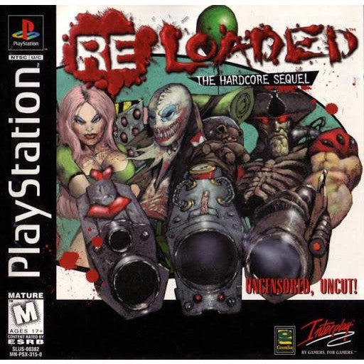 Game cover for 'Reloaded: The Hardcore Sequel' on PlayStation with characters and text.