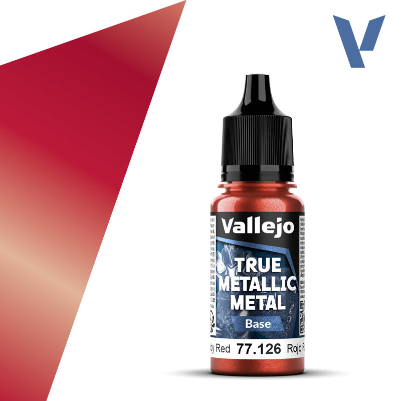 Vallejo - True Metallic Metal: Single Bottles – Ruby Red System 18ml