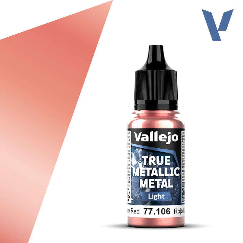 Vallejo - True Metallic Metal: Single Bottles – Ruby Red System 18ml